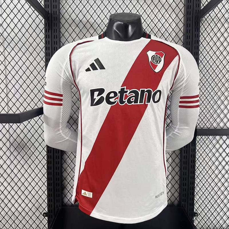 River Plate Local Versión Jugador 2025/26 (Blanca, Manga Larga)