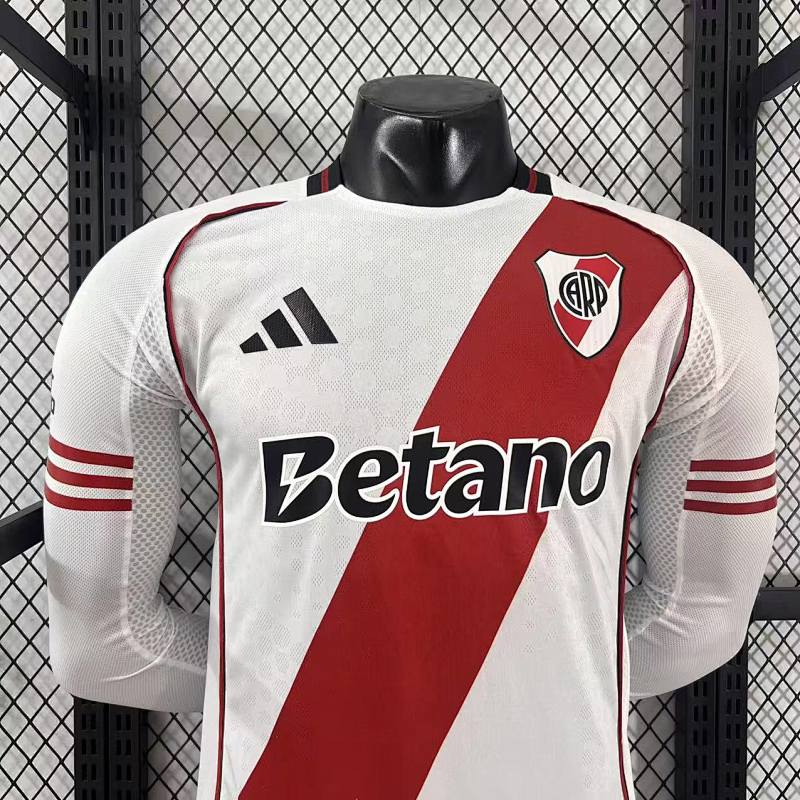 River Plate Local Versión Jugador 2025/26 (Blanca, Manga Larga) 3