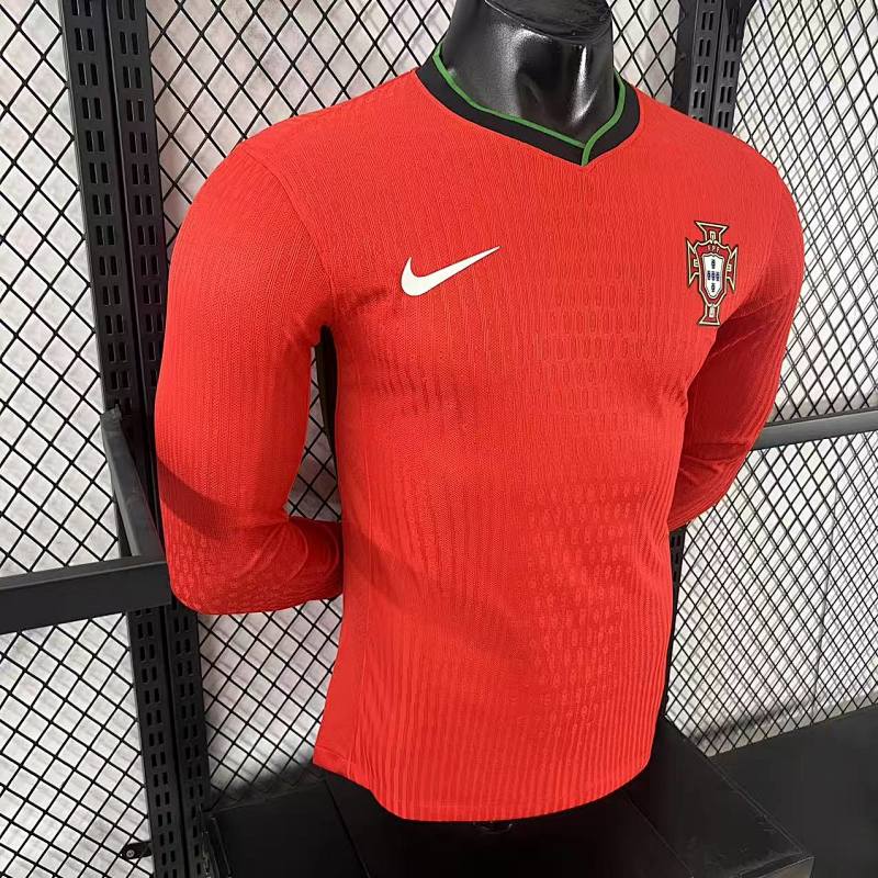 Portugal Local Versión Jugador 2024 (Roja, Manga Larga) 6