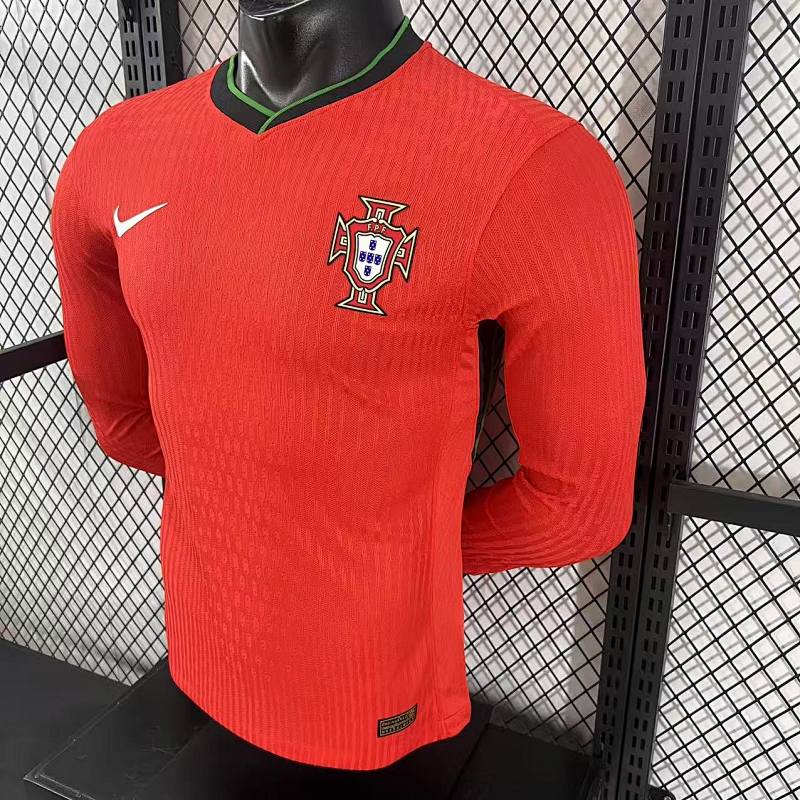 Portugal Local Versión Jugador 2024 (Roja, Manga Larga) 7