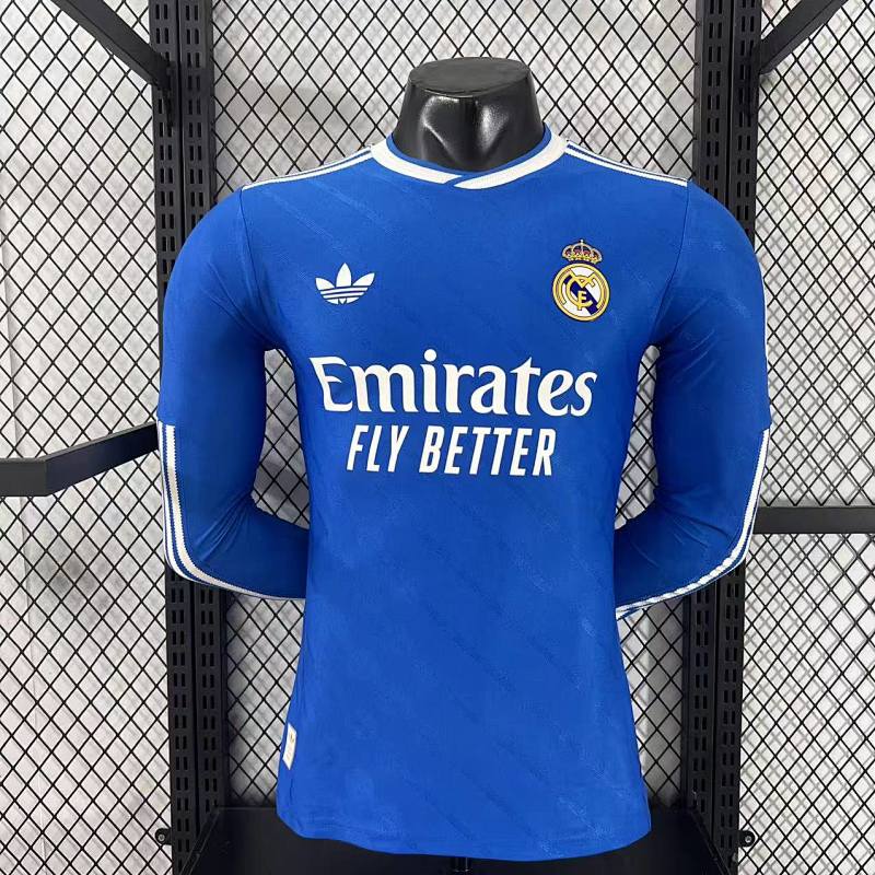 Real Madrid Tercera Versión Jugador 2025/26 (Azul, Manga Larga)