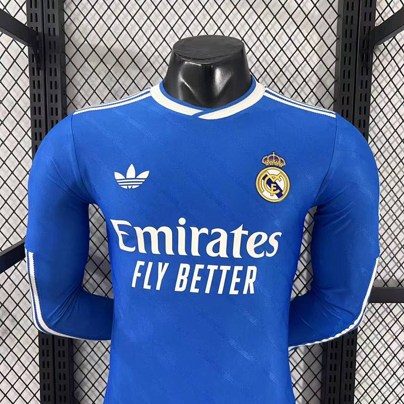 Real Madrid Tercera Versión Jugador 2025/26 (Azul, Manga Larga) 3