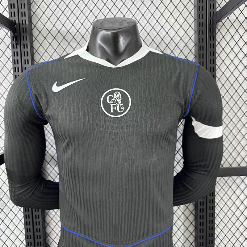 Chelsea Tercera Versión Jugador 2025/26 (Negra, Manga Larga) 3