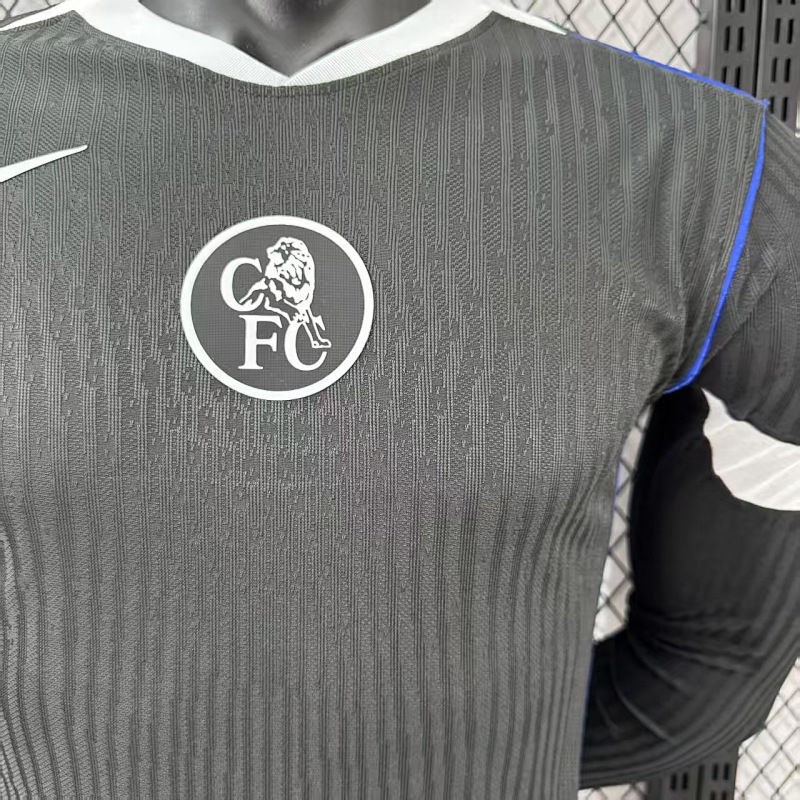 Chelsea Tercera Versión Jugador 2025/26 (Negra, Manga Larga) 5