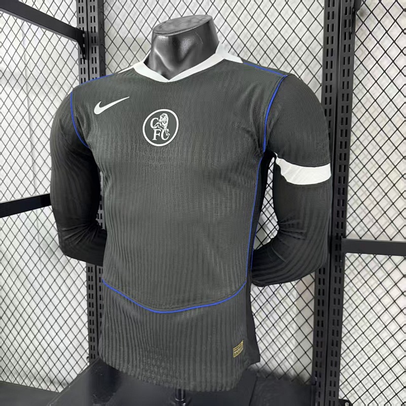 Chelsea Tercera Versión Jugador 2025/26 (Negra, Manga Larga) 7