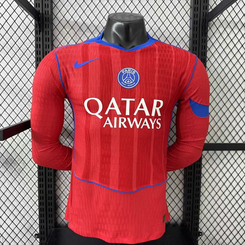 Paris Saint-Germain Tercera Versión Jugador 2025/26 (Roja, Manga Larga)