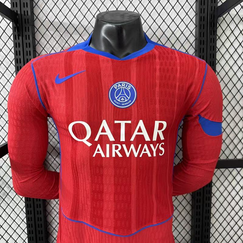 Paris Saint-Germain Tercera Versión Jugador 2025/26 (Roja, Manga Larga) 3