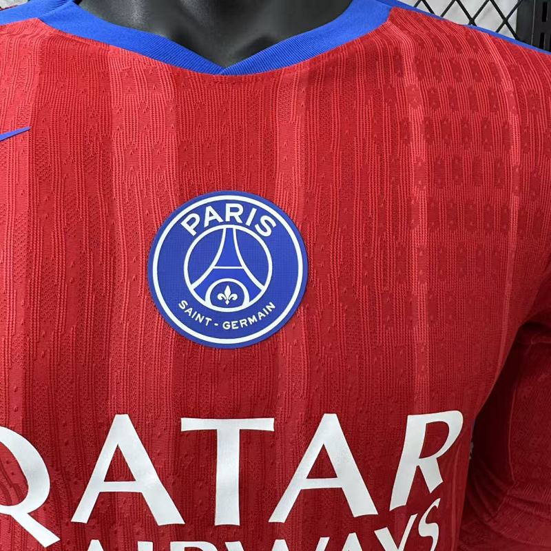 Paris Saint-Germain Tercera Versión Jugador 2025/26 (Roja, Manga Larga) 5