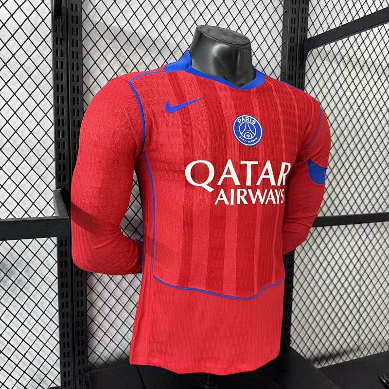 Paris Saint-Germain Tercera Versión Jugador 2025/26 (Roja, Manga Larga) 6
