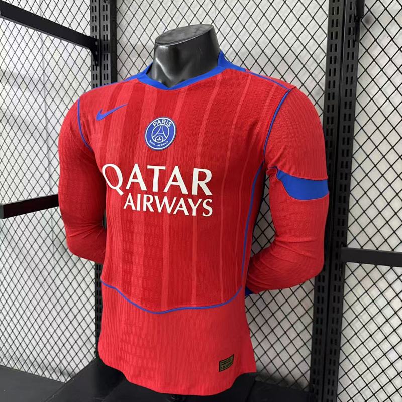 Paris Saint-Germain Tercera Versión Jugador 2025/26 (Roja, Manga Larga) 7