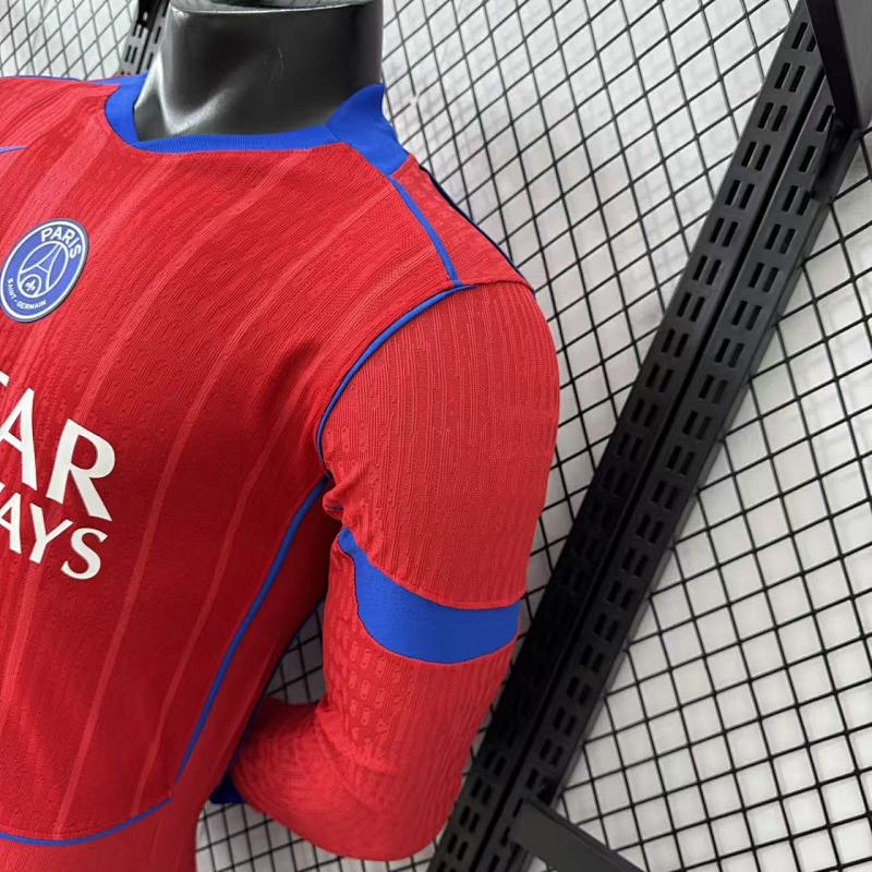 Paris Saint-Germain Tercera Versión Jugador 2025/26 (Roja, Manga Larga) 9