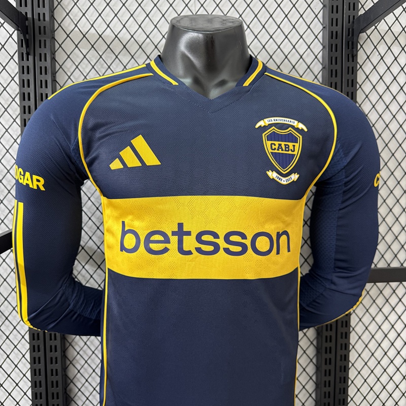 Boca Juniors Local Versión Jugador 2025/26 (Azul, Manga Larga) 3