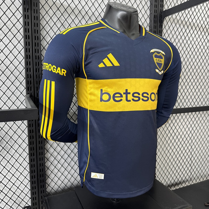 Boca Juniors Local Versión Jugador 2025/26 (Azul, Manga Larga) 6