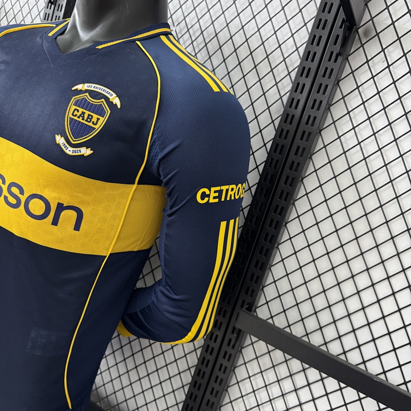 Boca Juniors Local Versión Jugador 2025/26 (Azul, Manga Larga) 9