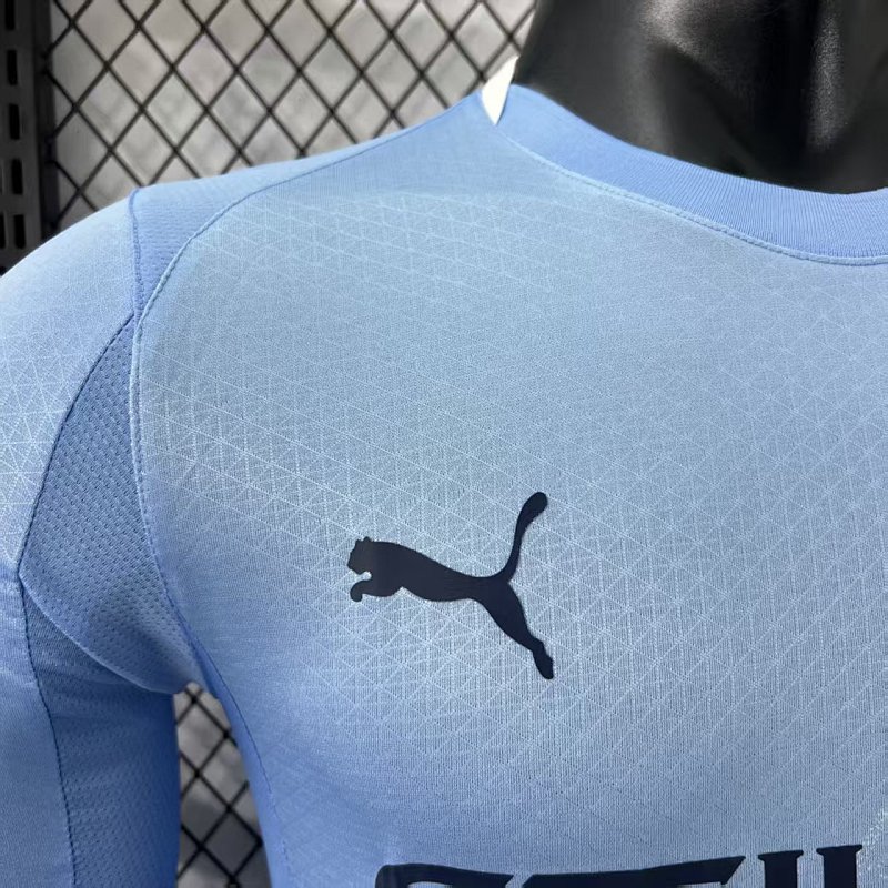 Manchester City Local Versión Jugador 2025/26 (Celeste, Manga Larga) 4