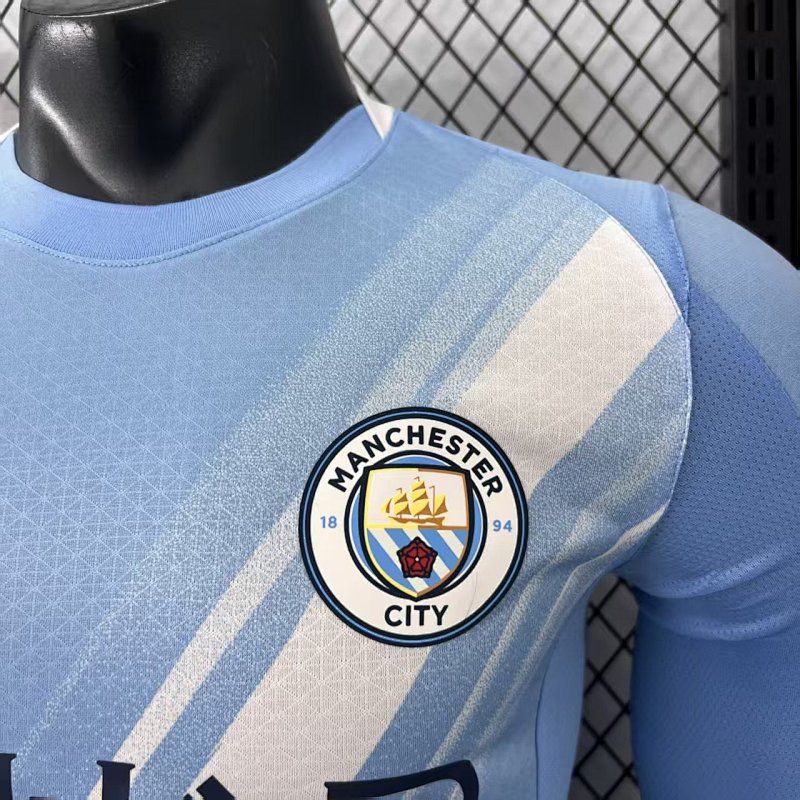 Manchester City Local Versión Jugador 2025/26 (Celeste, Manga Larga) 5