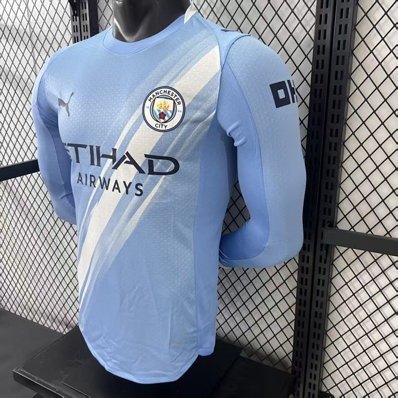 Manchester City Local Versión Jugador 2025/26 (Celeste, Manga Larga) 7