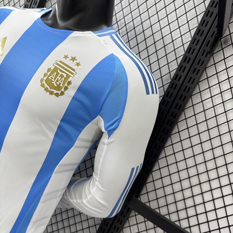 Argentina Local Versión Jugador 2024 (Blanca, Manga Larga) 4