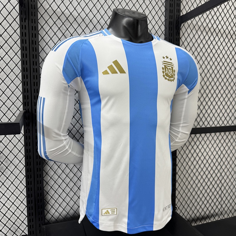 Argentina Local Versión Jugador 2024 (Blanca, Manga Larga) 7
