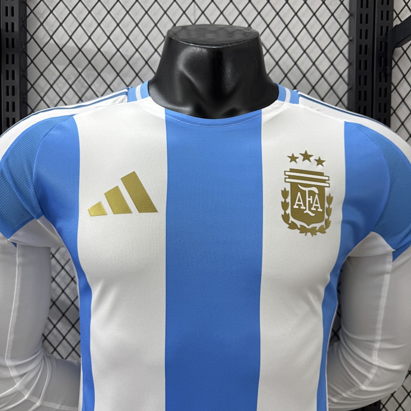 Argentina Local Versión Jugador 2024 (Blanca, Manga Larga) 10