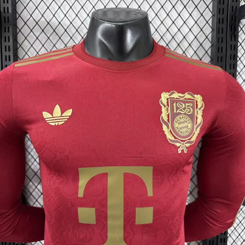 Bayern Munich 125 Aniversario Versión Jugador 2025/26 (Roja, Manga Larga) 3