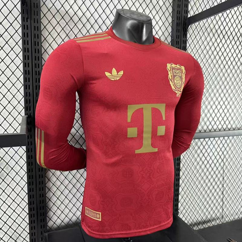 Bayern Munich 125 Aniversario Versión Jugador 2025/26 (Roja, Manga Larga) 6
