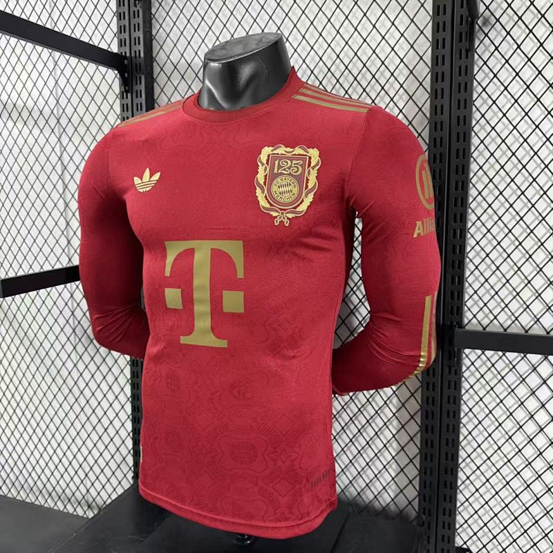 Bayern Munich 125 Aniversario Versión Jugador 2025/26 (Roja, Manga Larga) 7
