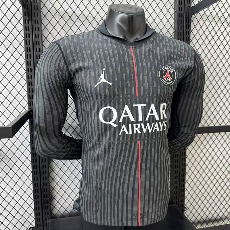 Paris Saint-Germain Cuarta Versión Jugador 2025/26 (Negra, Manga Larga) 6