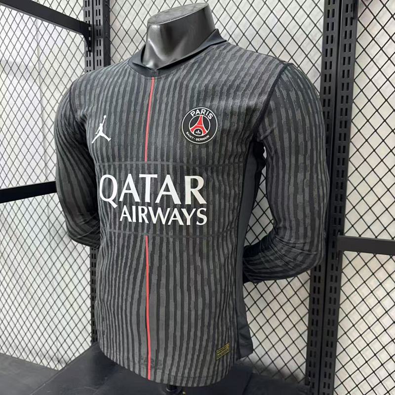 Paris Saint-Germain Cuarta Versión Jugador 2025/26 (Negra, Manga Larga) 7