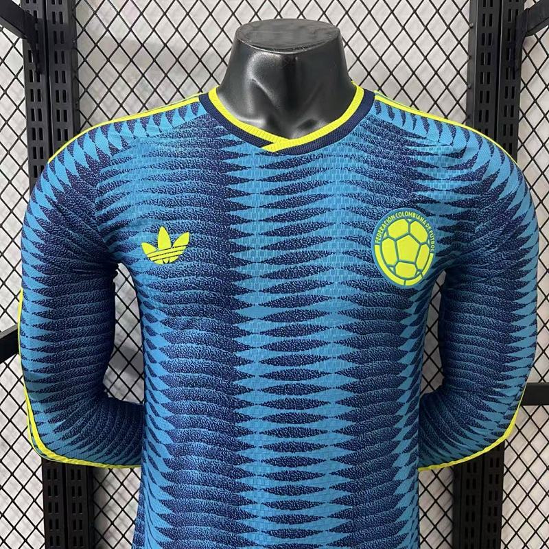 Colombia Visitante Versión Jugador 2026 (Azul, Manga Larga) 3