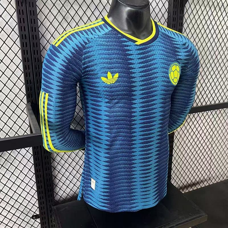 Colombia Visitante Versión Jugador 2026 (Azul, Manga Larga) 6