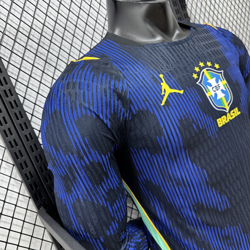 Brasil Visitante Versión Jugador 2026 (Azul, Manga Larga) 8