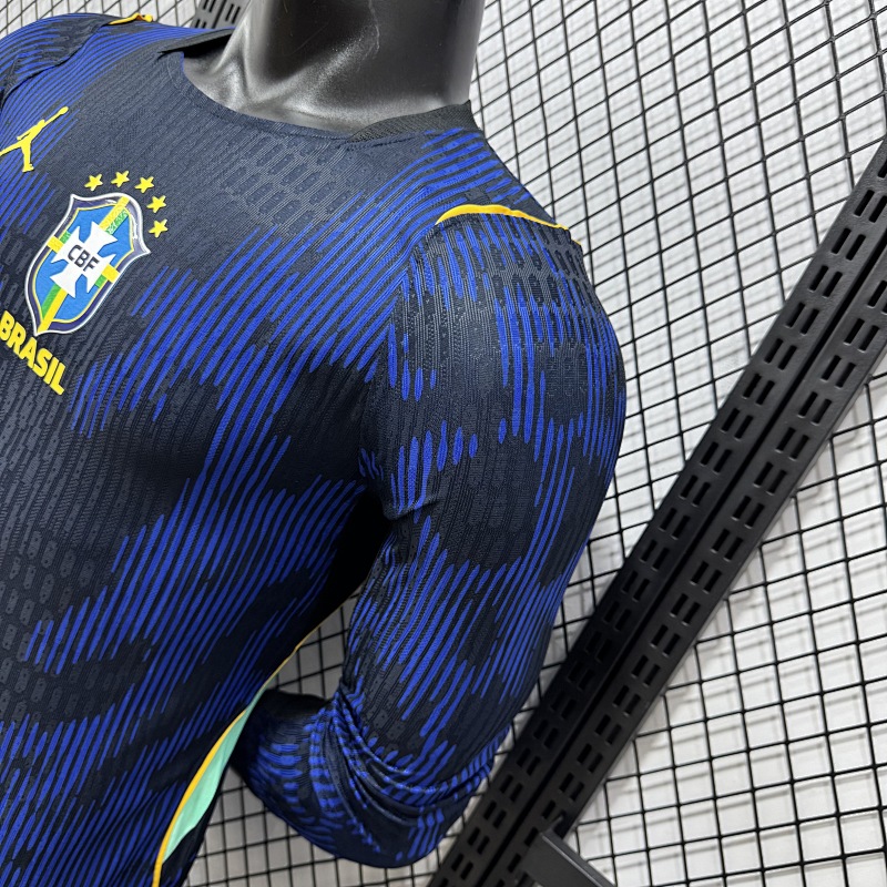 Brasil Visitante Versión Jugador 2026 (Azul, Manga Larga) 9
