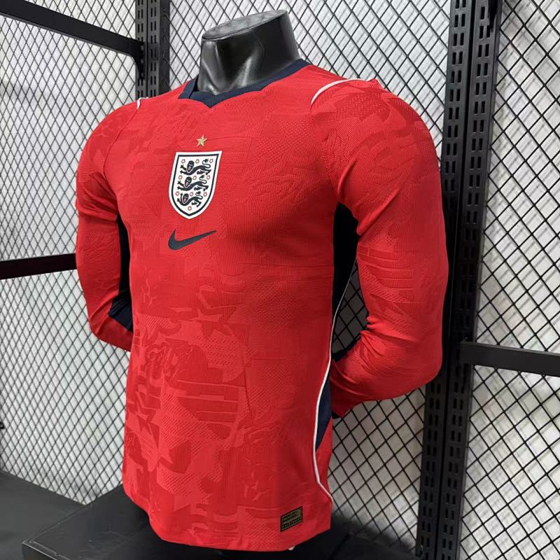 Inglaterra Visitante Versión Jugador 2026 (Roja, Manga Larga) 6