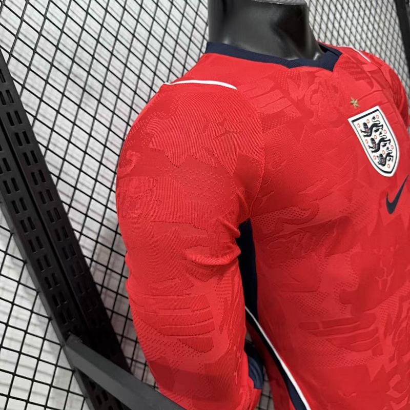 Inglaterra Visitante Versión Jugador 2026 (Roja, Manga Larga) 7