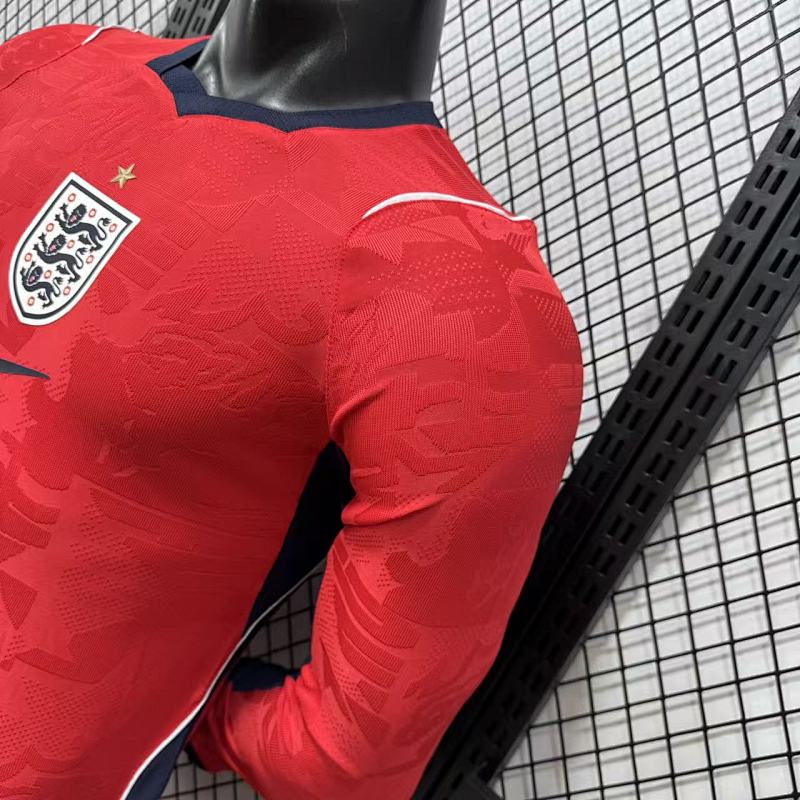Inglaterra Visitante Versión Jugador 2026 (Roja, Manga Larga) 8