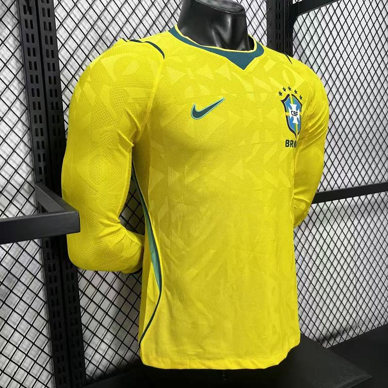 Brasil Local Versión Jugador 2026 (Amarilla, Manga Larga) 6