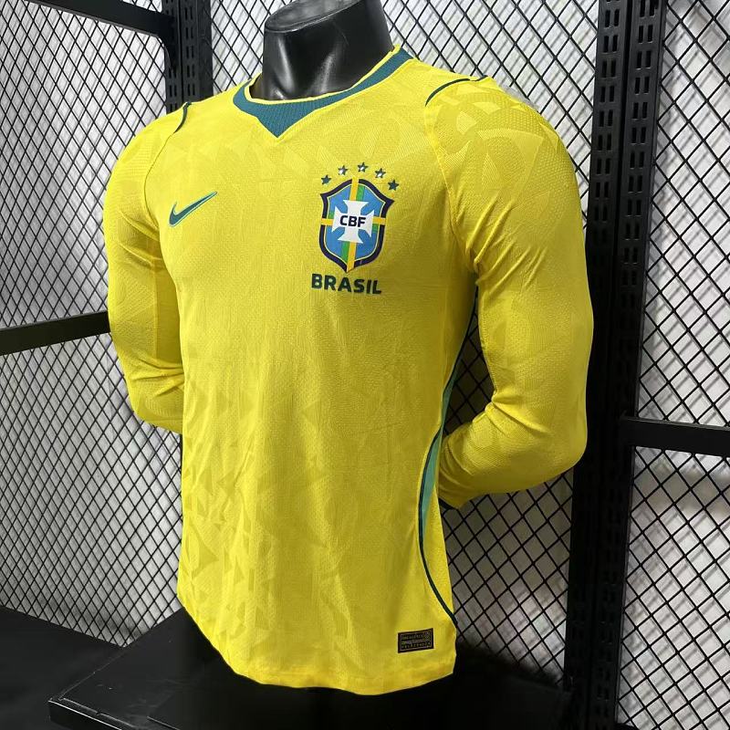 Brasil Local Versión Jugador 2026 (Amarilla, Manga Larga) 7