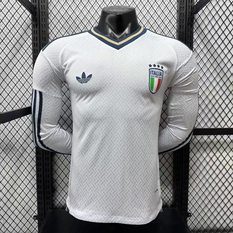 Italia Visitante Versión Jugador 2026 (Blanca, Manga Larga)