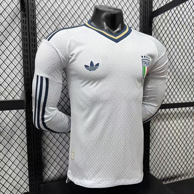 Italia Visitante Versión Jugador 2026 (Blanca, Manga Larga) 7