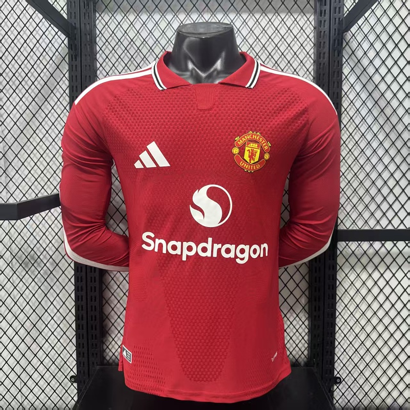 Manchester United Local Versión Jugador 2026/27 (Roja, Manga Larga)