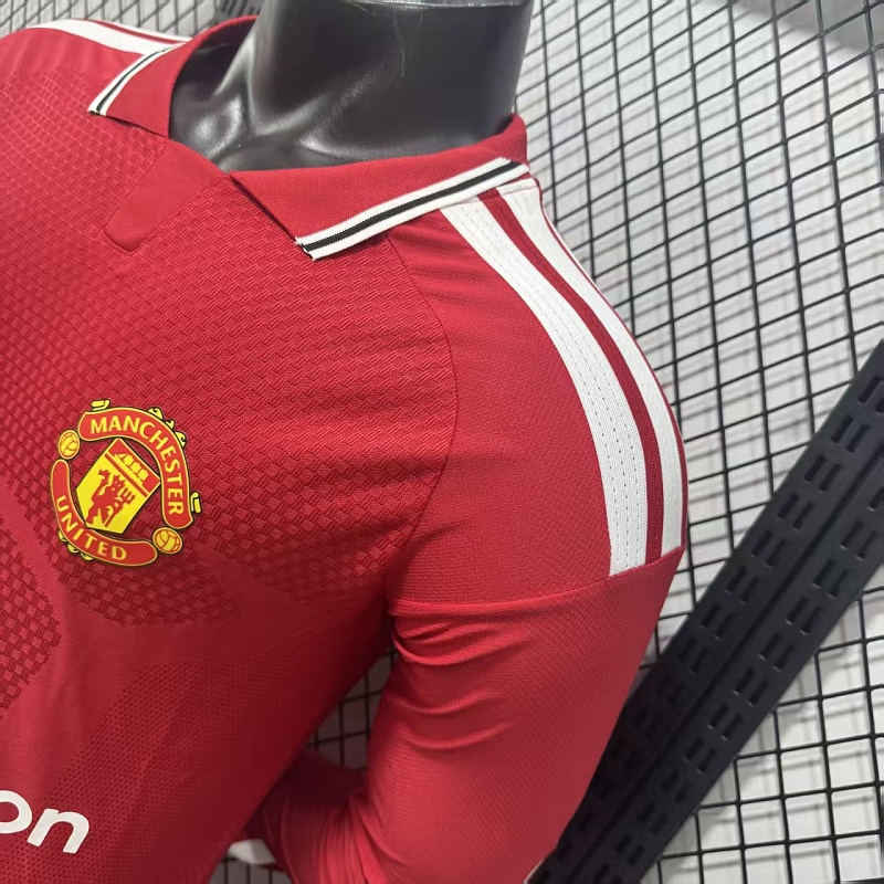 Manchester United Local Versión Jugador 2026/27 (Roja, Manga Larga) 4