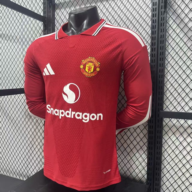 Manchester United Local Versión Jugador 2026/27 (Roja, Manga Larga) 6