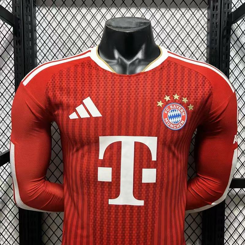 Bayern Munich Local Versión Jugador 2026/27 (Roja, Manga Larga) 3