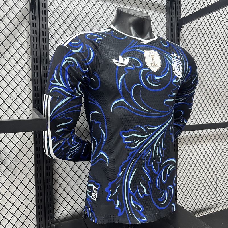 Argentina Visitante Versión Jugador 2026 (Negra, Manga Larga) 9