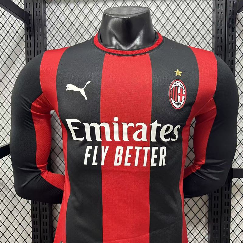AC Milan Local Versión Jugador 2026/27 (Roja, Manga Larga) 3