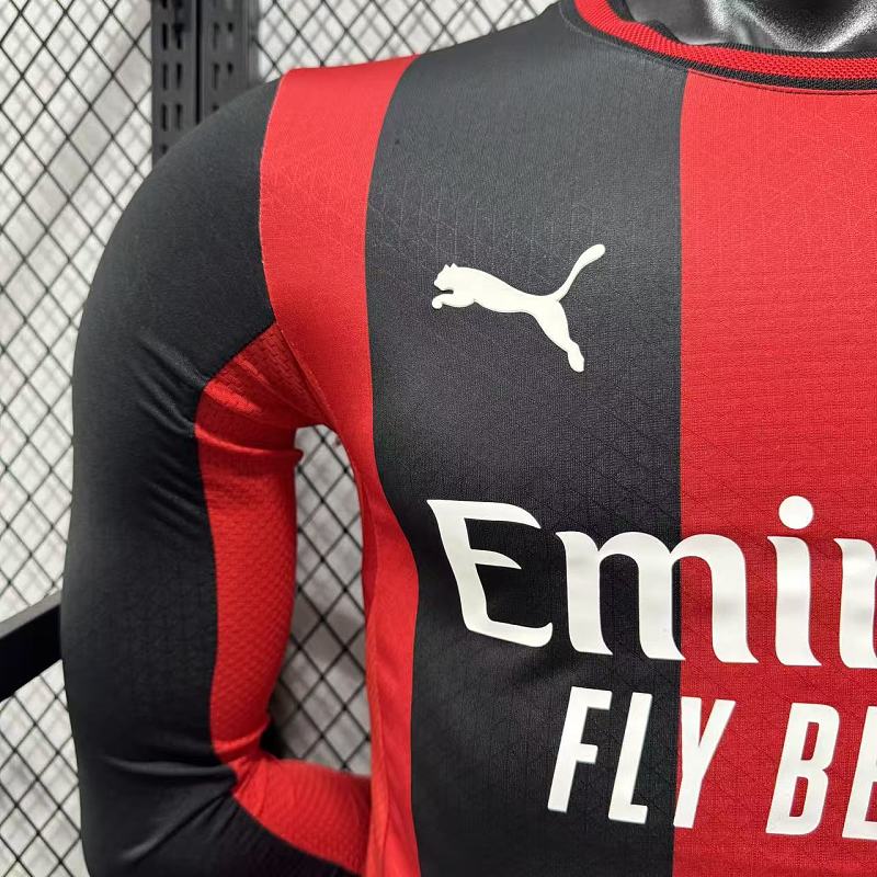 AC Milan Local Versión Jugador 2026/27 (Roja, Manga Larga) 4