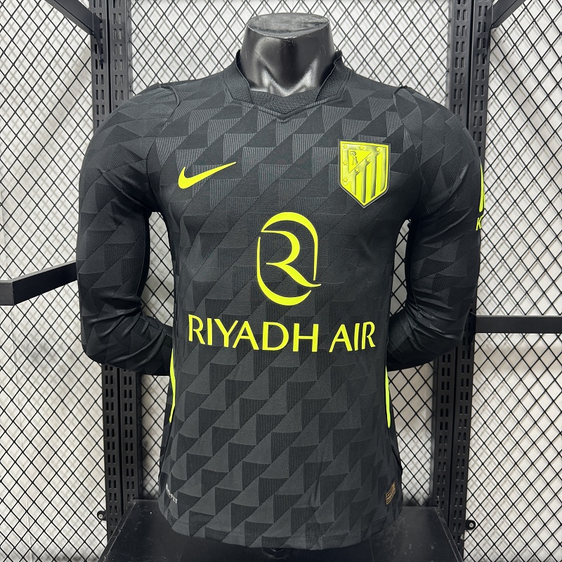 Atletico Madrid Visitante Versión Jugador 2026/27 (Negra, Manga Larga)