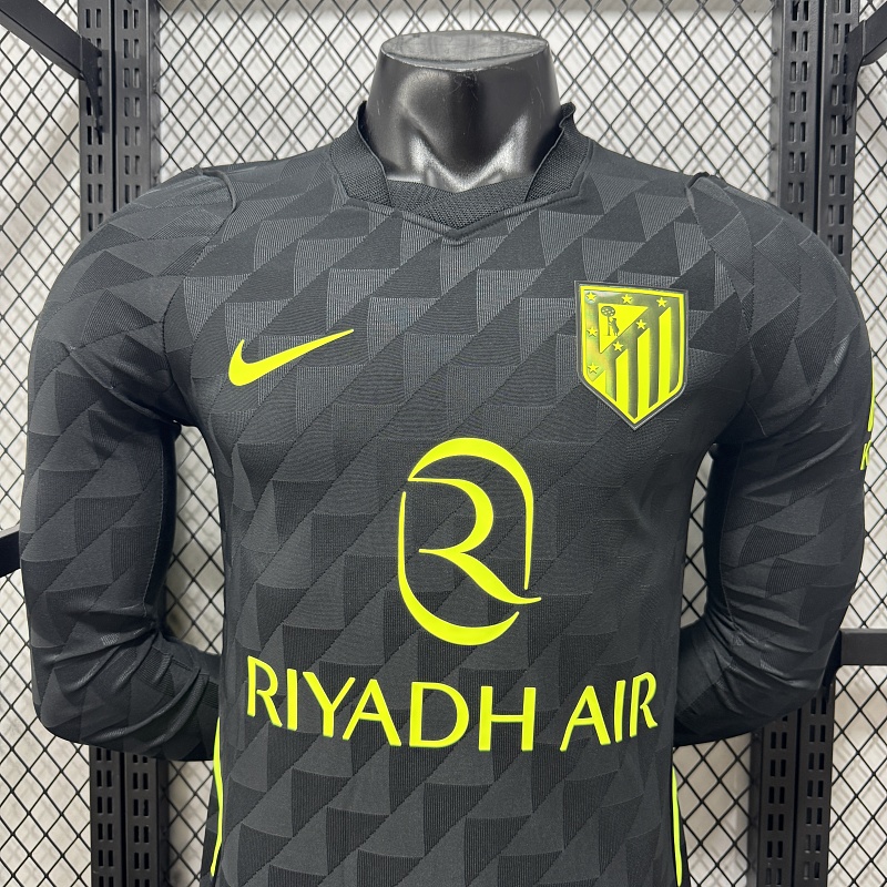 Atletico Madrid Visitante Versión Jugador 2026/27 (Negra, Manga Larga) 2