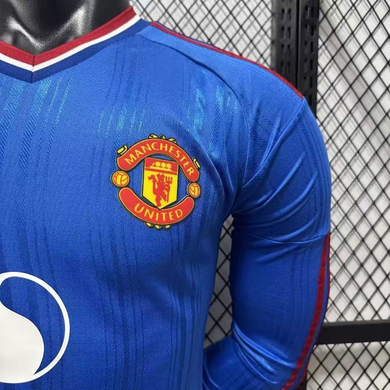 Manchester United Visitante Versión Jugador 2026/27 (Azul, Manga Larga) 8